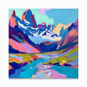 Colourful Abstract Los Glaciares National Park Argentina 2 Canvas Print