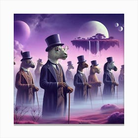 Group Of Llamas Canvas Print