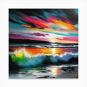 Sunset At The Beach 25 Canvas Print
