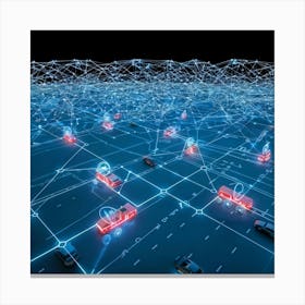 A Digital Render Of An Intricate Network Of Vectors Representing The Thoroughfare Of Transportation 2 1 Canvas Print