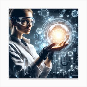 Chemist Holding A Crystal Ball Canvas Print