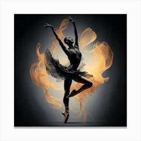 A captivating and artistic silhouette portrait capturing the essence of a dancer mid-performance, highlighting the graceful movement and fluidity. This dynamic and elegant portrait can add a touch of sophistication to home decor, particularly appealing to those with an appreciation for the arts and movement. Canvas Print