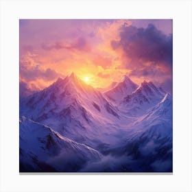 Dynamic Mountain Sunset Landscape 8 Canvas Print