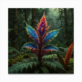 Rainbow Plant in Forest Canvas Print