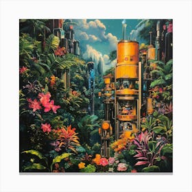 Jungle City Art Canvas Print