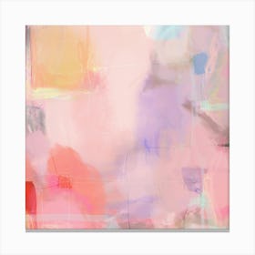 Dreamland Abstract Art Print, Modern, Ethereal, Pastel Pink, Purple, Colourful Canvas Print