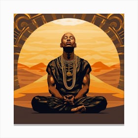 African man doing Yoga Canvas Print