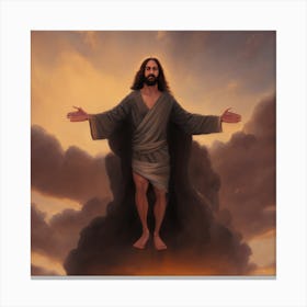 Jesus looking for the sunset Canvas Print