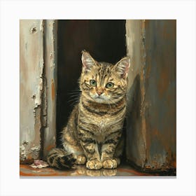 Cat In Doorway Canvas Print