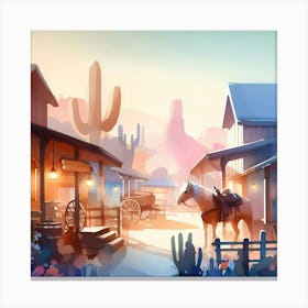 Cactus Town Canvas Print