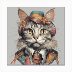 Steampunk Cat Canvas Print