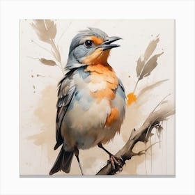 Bird On A Branch Canvas Print