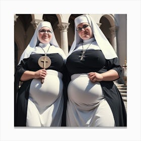 Two Nuns Canvas Print