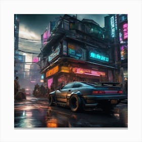 Cyberpunk Street Scene Canvas Print