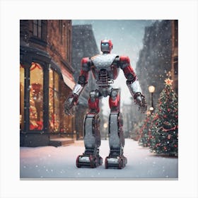 Christmas Robot Canvas Print