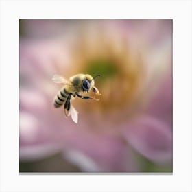 A Close Up Of A Delicate Bee Bud Just Beginning To Bloom, With Soft Petals And Hints Of Vibrant Colo (1) Canvas Print