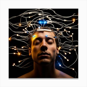 Man With Brain Monitored Canvas Print