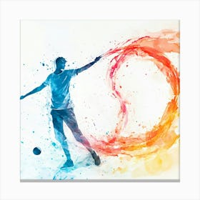 Soccer Player Kicking A Ball 8 Canvas Print