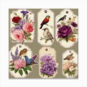 Birds And Flowers 1 Canvas Print