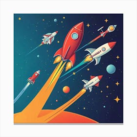 Retro Futuristic Elements,Retro Futuristic Background,Retro Futuristic Templates (35) Canvas Print