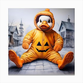 Pumpkin Duck Canvas Print