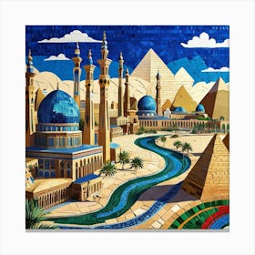 Leonardo Phoenix 10 Vibrant Mosaic Artwork Depicting The Bustl 0 Canvas Print