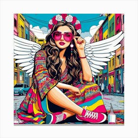 Happy girl in esfahan Canvas Print