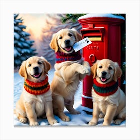 Golden Retriever Christmas-Letter To Santa Canvas Print