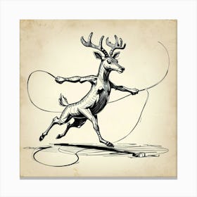 Deer With A Rope Canvas Print