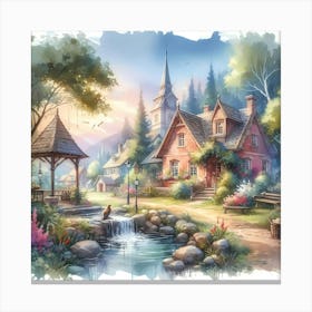 Village In The Countryside Canvas Print