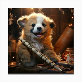 Dog With A Wand Canvas Print