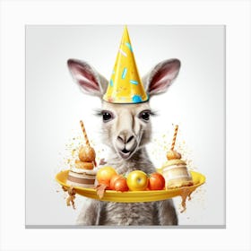 Birthday Kangaroo 4 Canvas Print