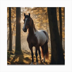 Horse In Woods 1 Canvas Print