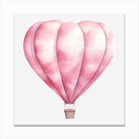 Pink Heart Hot Air Balloon 7 Canvas Print