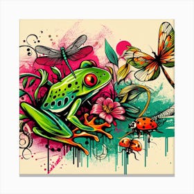 Frog Street Art 16 Canvas Print