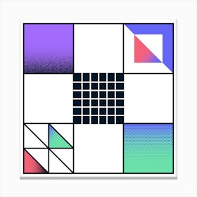 Minimalist Playful Geometric Tech Pattern Canvas Print