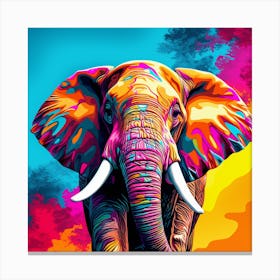 Colorful Elephant 5 Canvas Print