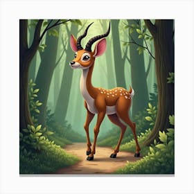 A Graceful Bongo Antelope Wandering Through The Forest 2 Canvas Print