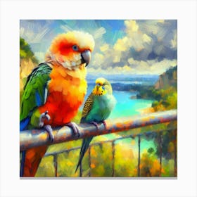 Parrot of Budgerigar 4 Canvas Print