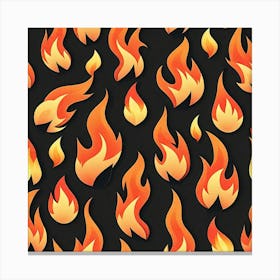 Flames On Black Background 67 Canvas Print
