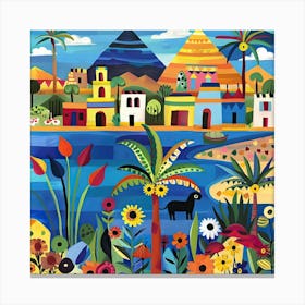 Kids Travel Illustration Egypt 4 Canvas Print