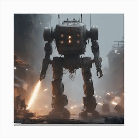 Robot In The City 4 Canvas Print
