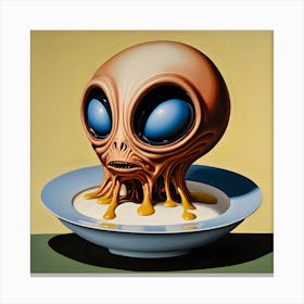 Alien In A Bowl Canvas Print