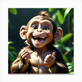 Happy Chimpanzee Canvas Print