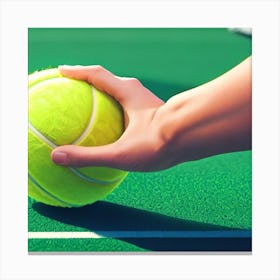 Tennis Player Holding Tennis Ball Canvas Print