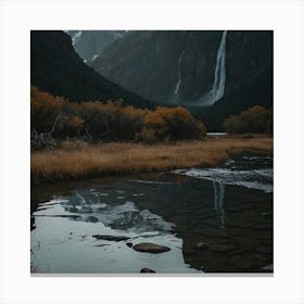 Reflection Of A Waterfall Canvas Print