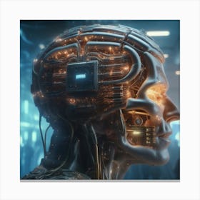 Cyborg Head 14 Canvas Print