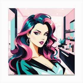 Girl In A Salon 2 Canvas Print