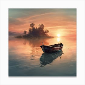 Boat In Water Stock Videos & Royalty-Free Footage Canvas Print