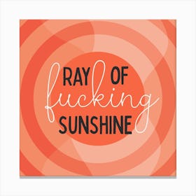 Ray Of Fucking Sunshine Square Canvas Print